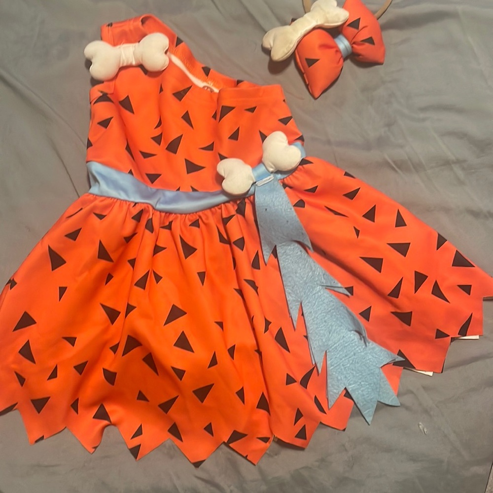 Toddler Pebbles Flinstones Dress Halloween costume